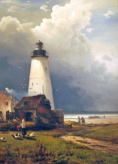 Edward Moran Sandy Hook Lighthouse